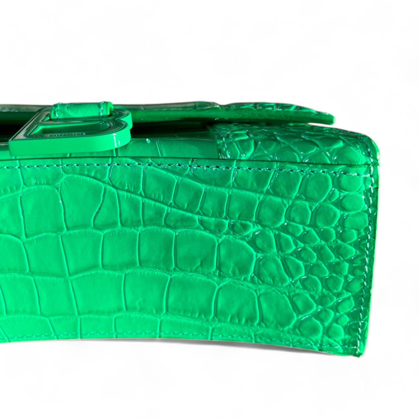 BALENCIAGA - HOURGLASS XS VERT CROCO