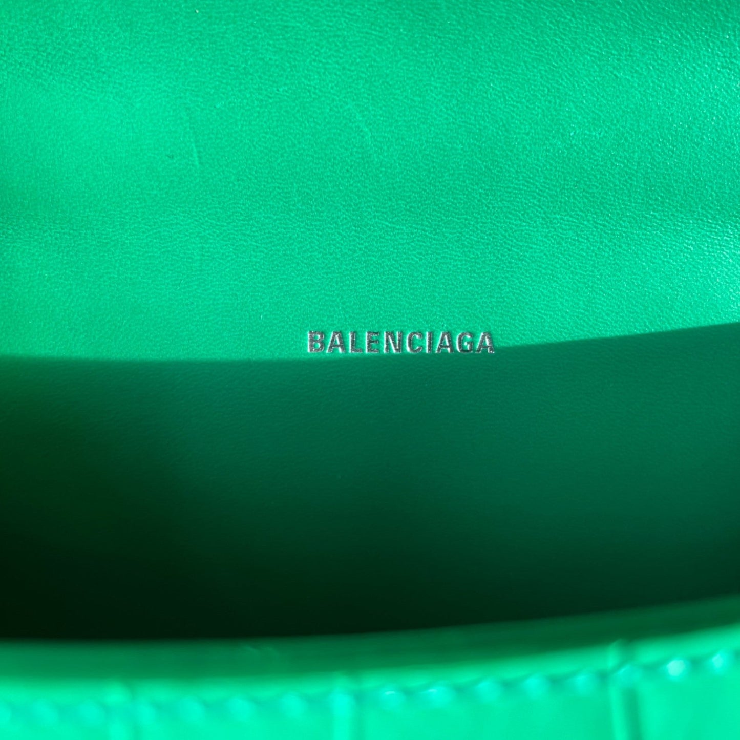 BALENCIAGA - HOURGLASS XS VERT CROCO